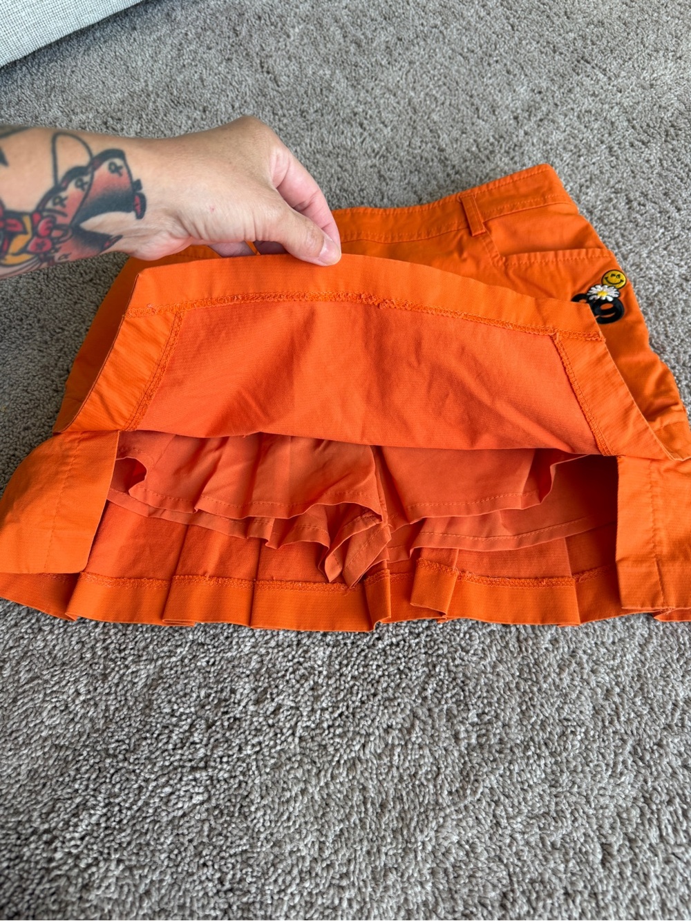 Pearly Gates Orange Pleated golf Skort embroidered patch’s size 1 - Picture 5 of 12
